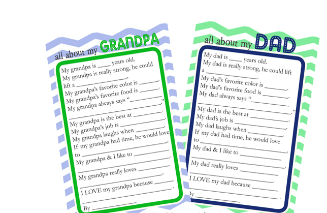 easy Father's Day printables