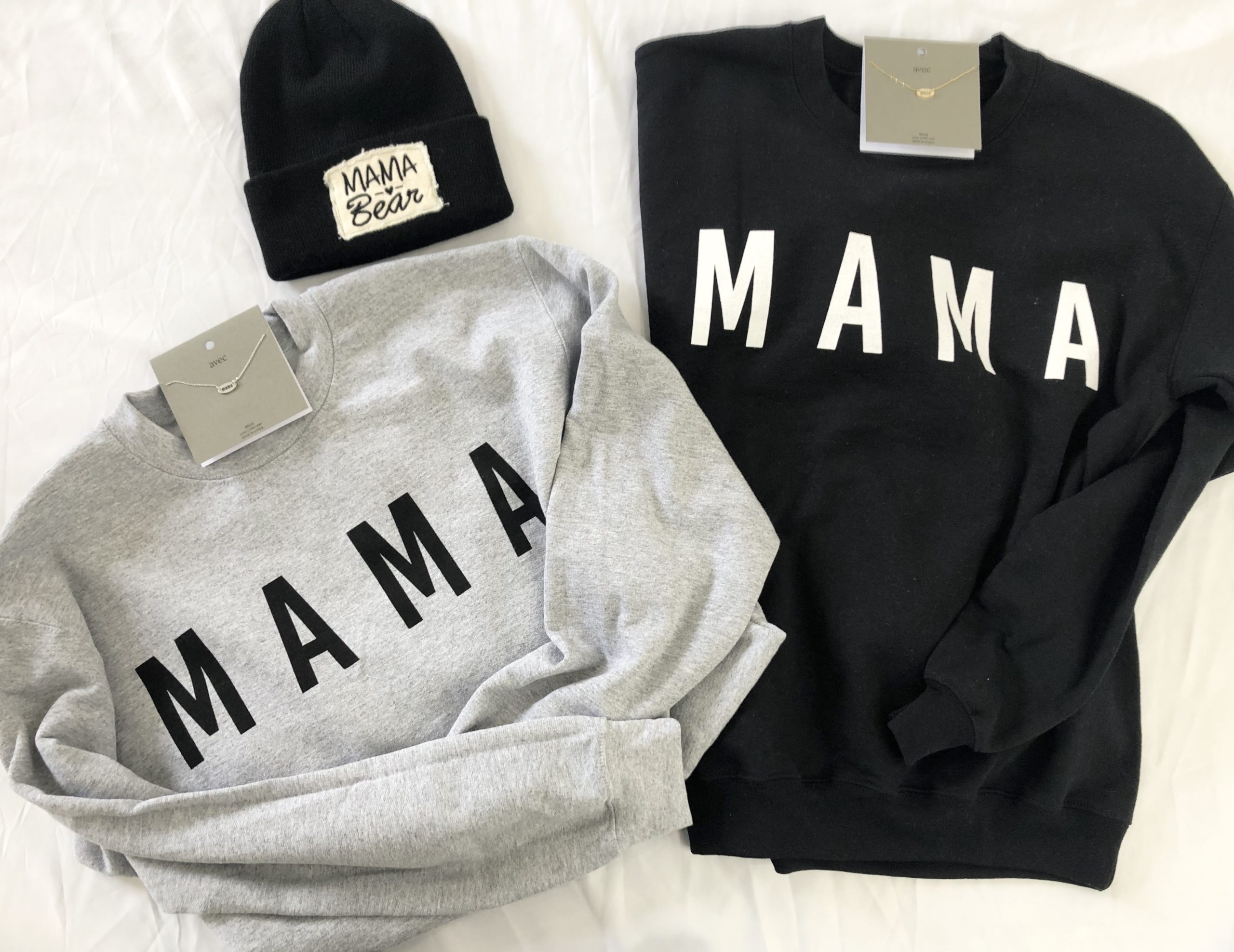 mama sweatshirt flat lay