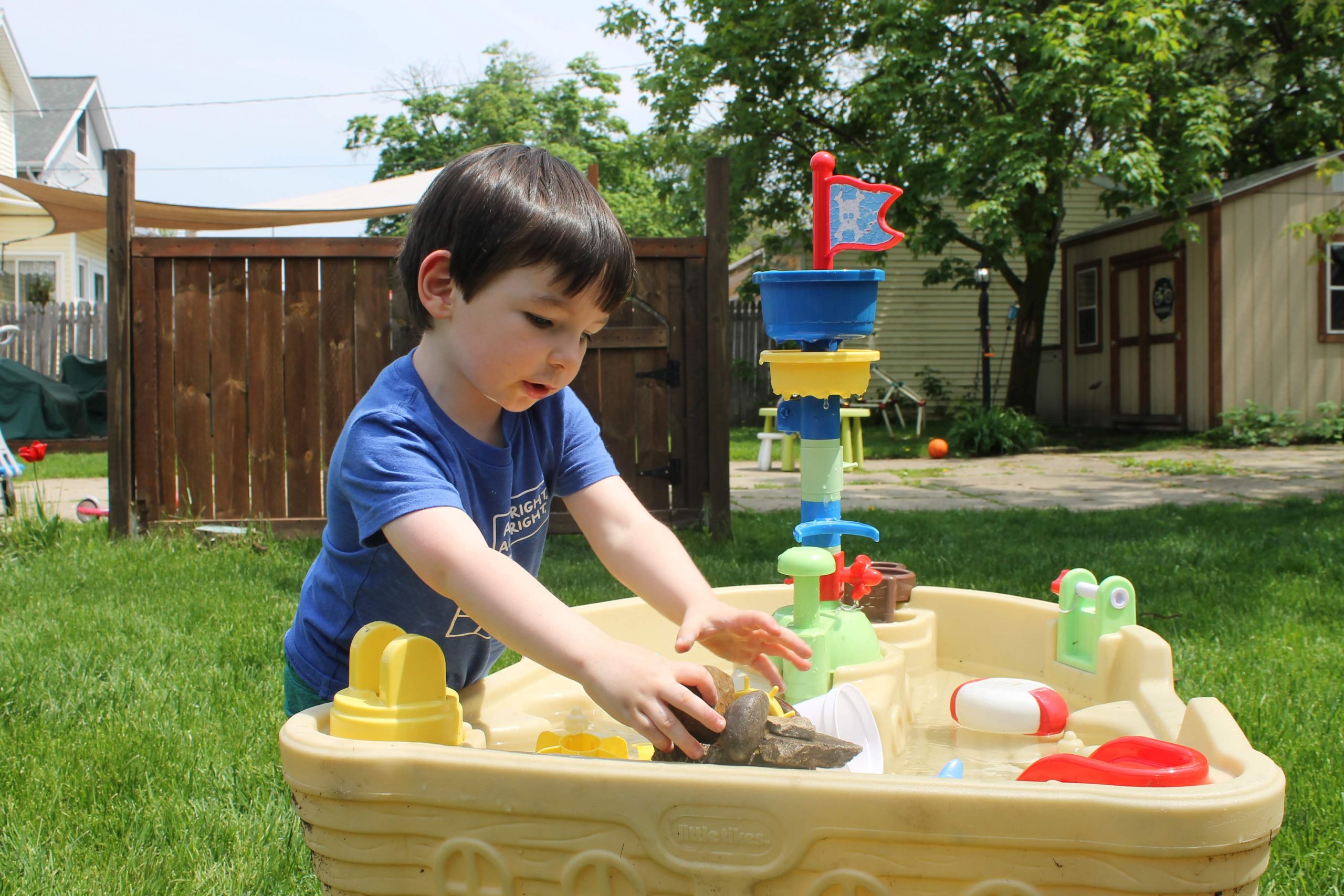 backyard play with preschoolers