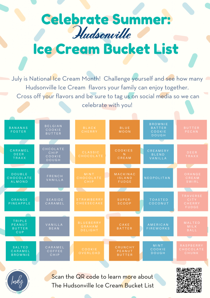 A Summer Challenge with a Hudsonville Ice Cream Bucket List